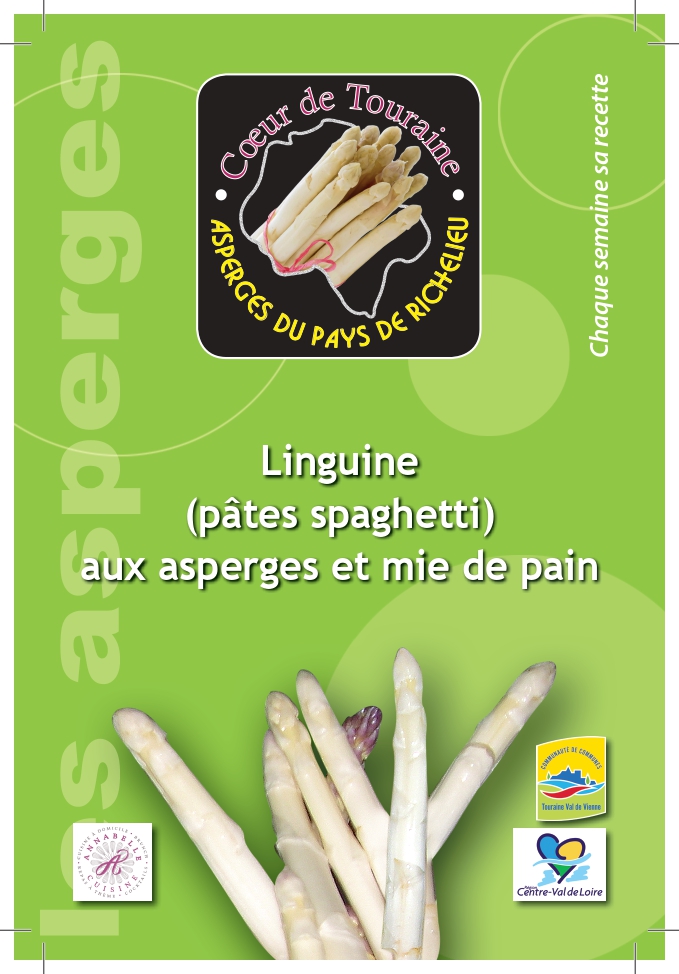 recette : linguine aux asperges et mie de pain