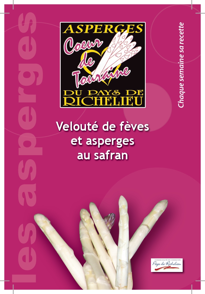 recette : veloute de feves et asperges au safran